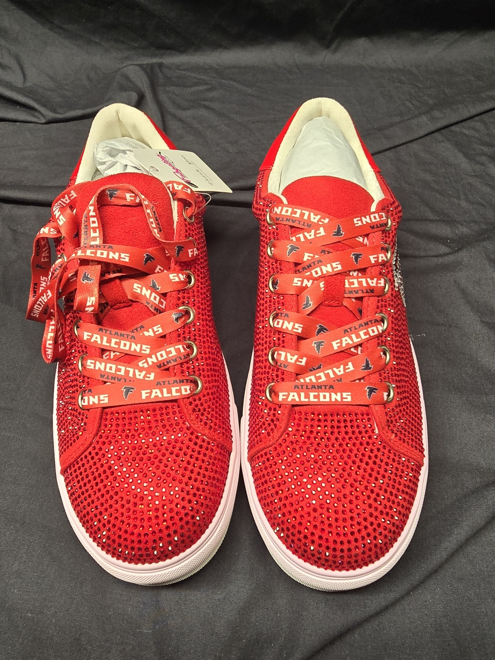 Cuce Tagalong Atlanta Falcons Rhinestone Crystal Sneakers Women’s Size 8 NWT Red